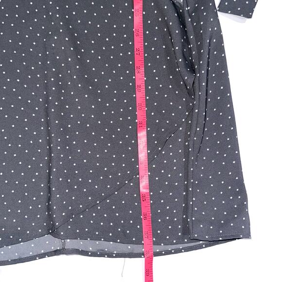 NWT Loft Outlet Grey & White Polka Dot Faux Wrap Mini Dress Size 10 - Picture 11 of 12
